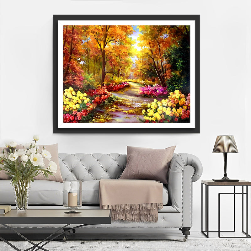Blumen im Herbstwald Diamond Painting