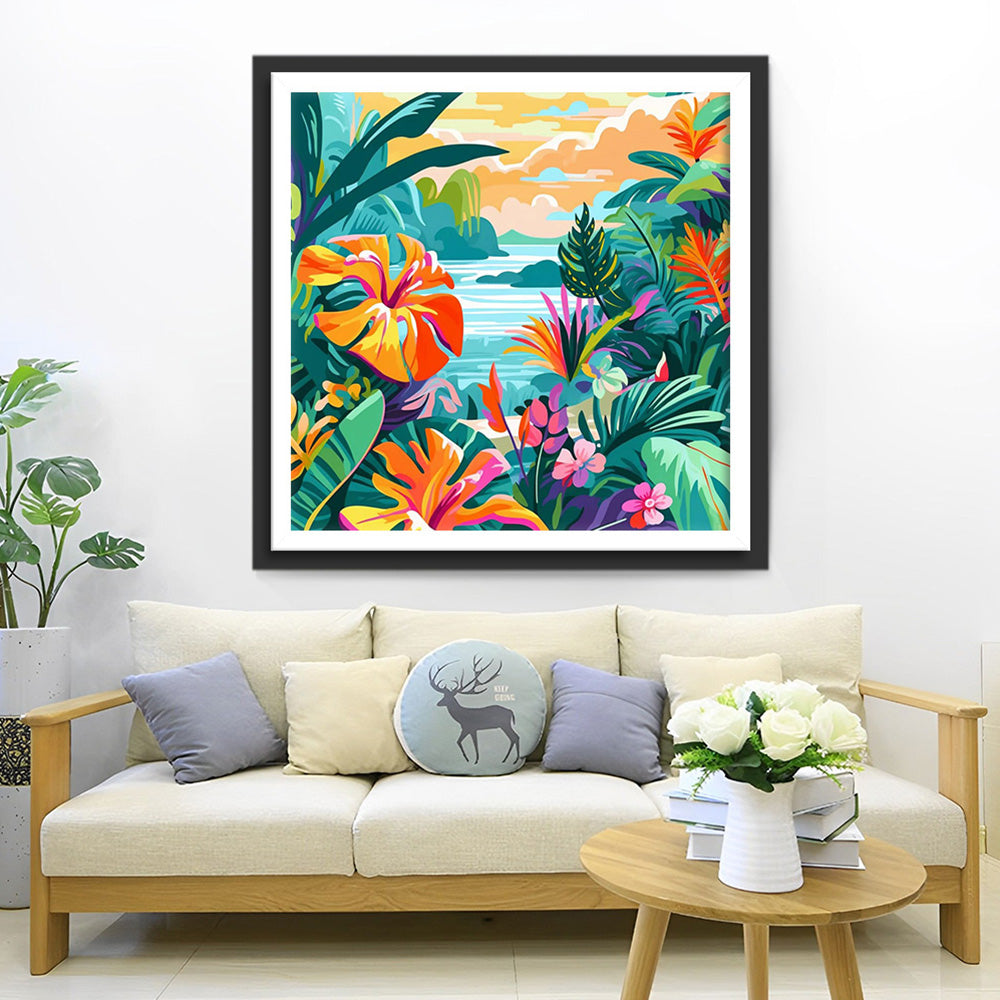 Blumen in den Tropen Diamond Painting