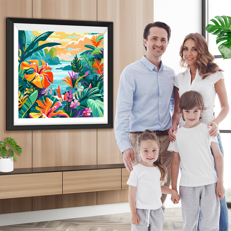 Blumen in den Tropen Diamond Painting