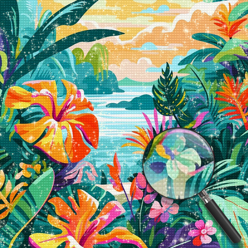 Blumen in den Tropen Diamond Painting