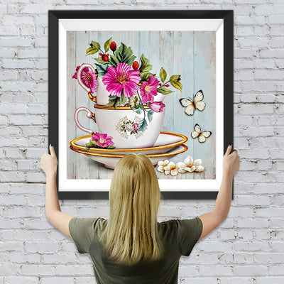 Blumen in der Tasse Diamond Painting