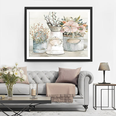 Blumen in Töpfen Diamond Painting