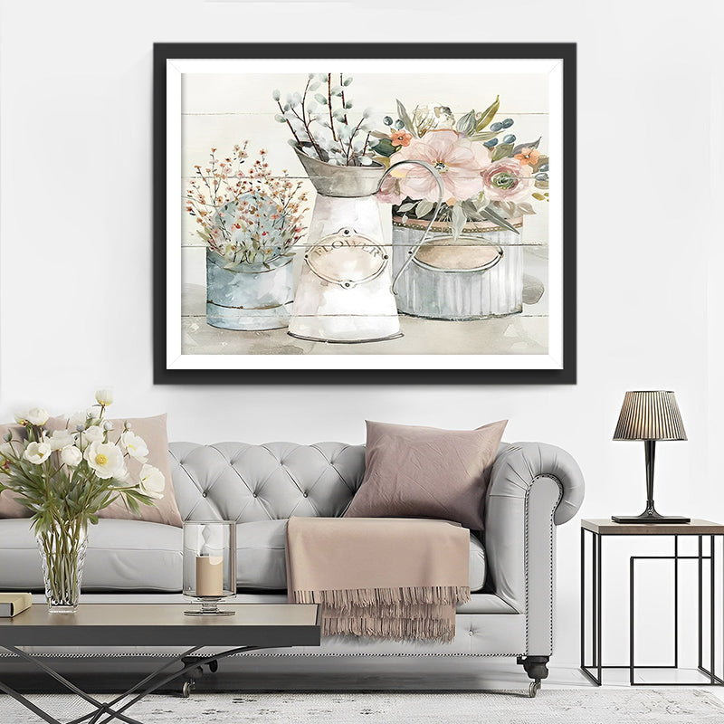 Blumen in Töpfen Diamond Painting