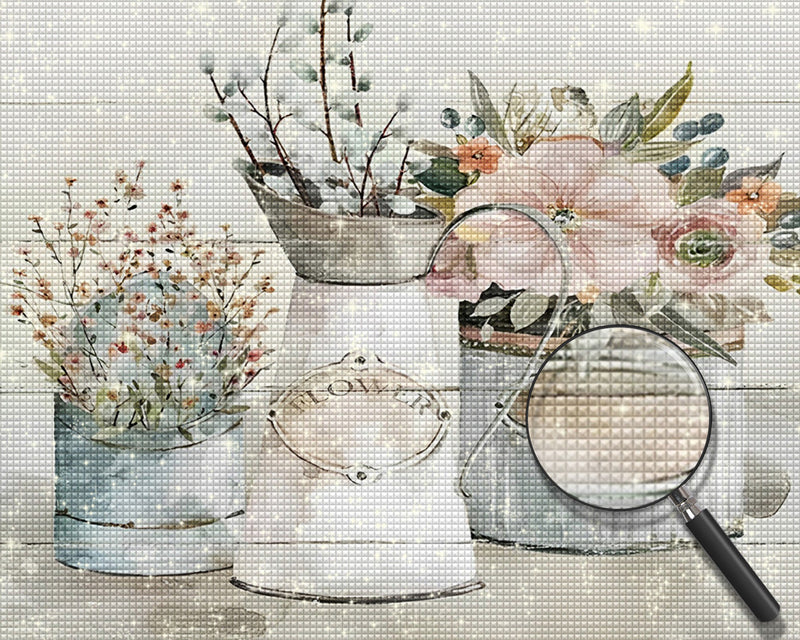 Blumen in Töpfen Diamond Painting