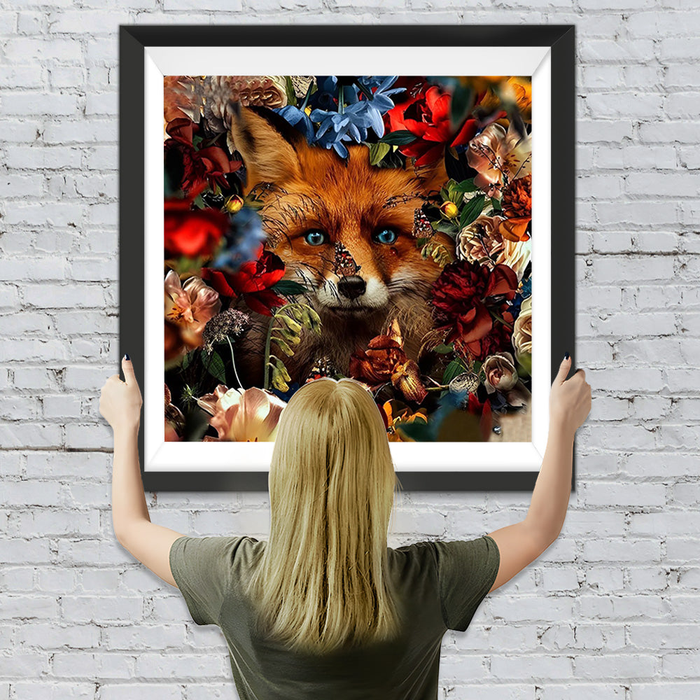 Blumen und Fuchs Diamond Painting
