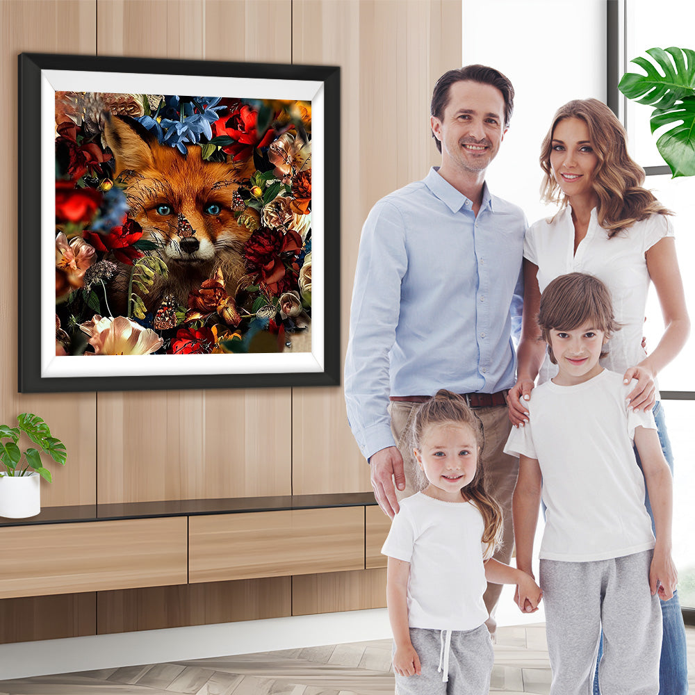 Blumen und Fuchs Diamond Painting