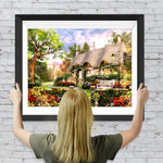 Blumen und Landhaus Diamond Painting