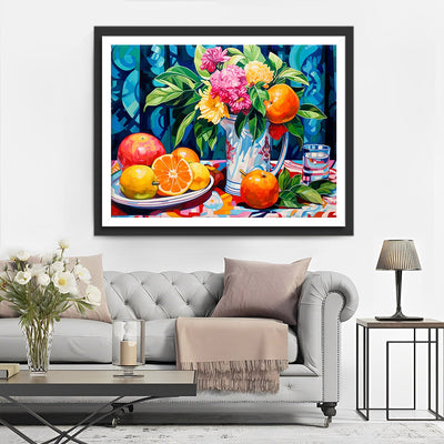 Blumen und Orangen Diamond Painting