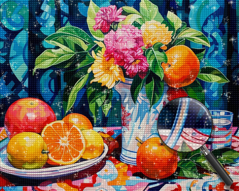 Blumen und Orangen Diamond Painting