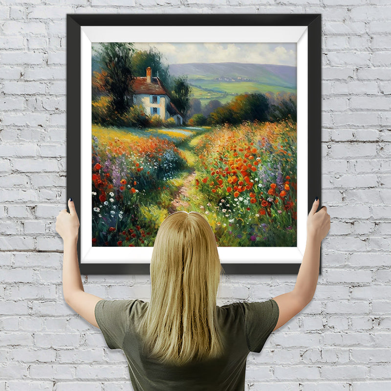 Blumenfelder auf dem Lande Diamond Painting