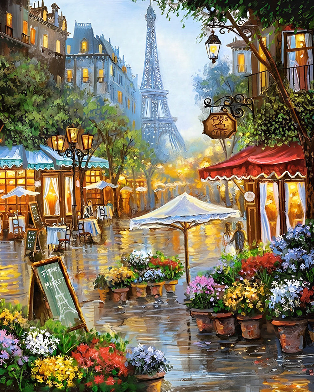 Blumenladen auf der Straße von Paris Diamond Painting