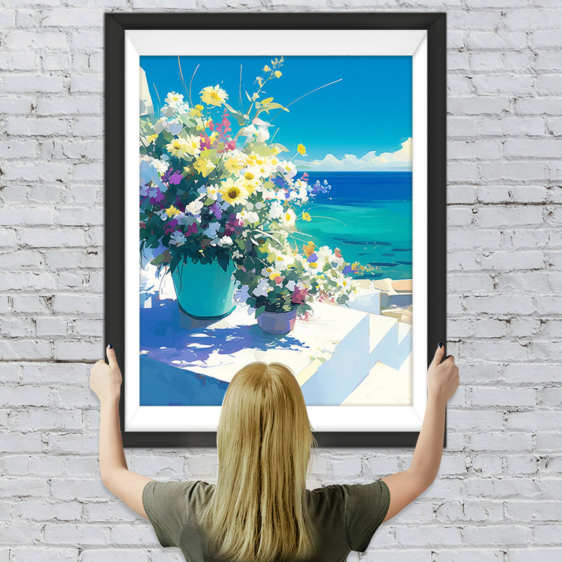 Blumenstrauß am Meer Diamond Painting