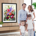 Blumenstrauß aus Rosen und Flieder Diamond Painting