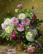 Blumenstrauß im Bambuskorb Diamond Painting