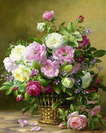 Blumenstrauß im Bambuskorb Diamond Painting