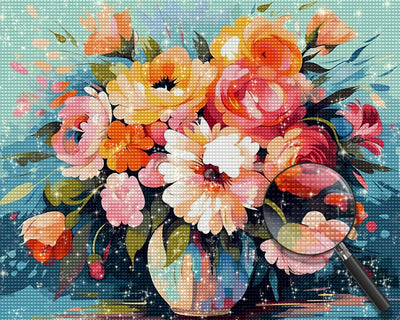 Blumenstrauß in einer Vase Diamond Painting