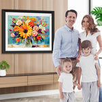 Blumenstrauß in Glasvase Diamond Painting