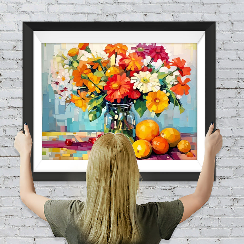 Blumenstrauß mit Früchten Diamond Painting