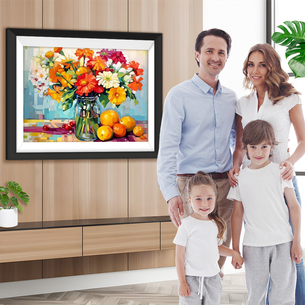 Blumenstrauß mit Früchten Diamond Painting