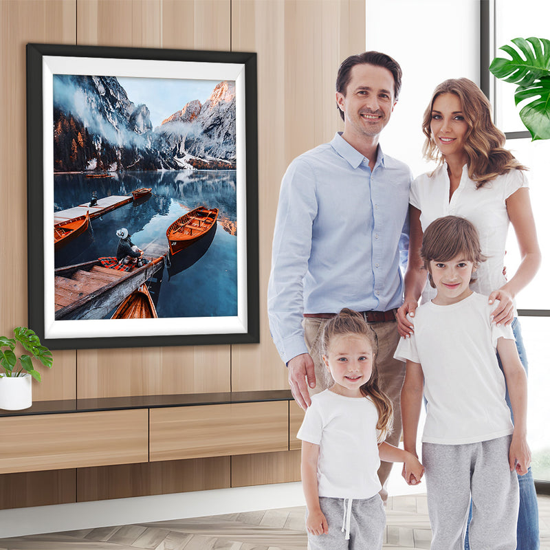 Boot auf dem Bergsee Diamond Painting