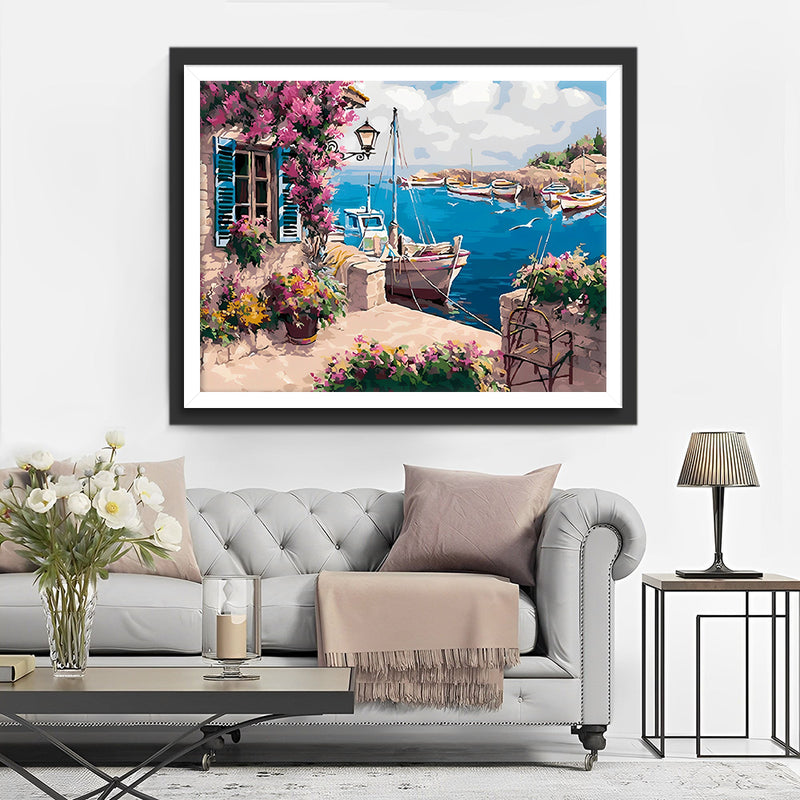 Boot im Hafen Diamond Painting
