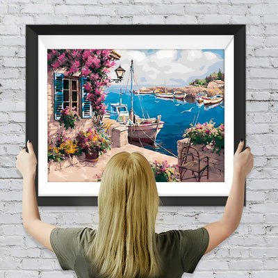 Boot im Hafen Diamond Painting
