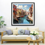 Boote auf dem Fluss in Venedig Diamond Painting