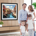 Boote auf dem Fluss in Venedig Diamond Painting