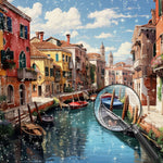 Boote auf dem Fluss in Venedig Diamond Painting