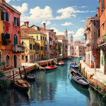Boote auf dem Fluss in Venedig Diamond Painting