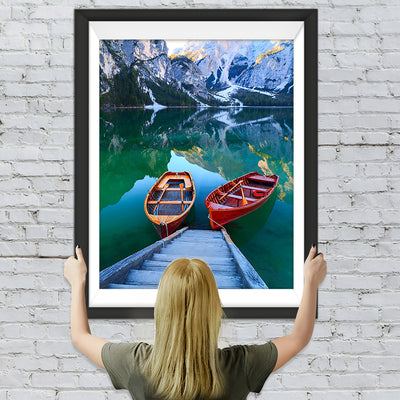 Boote im Pragser Wildsee Diamond Painting