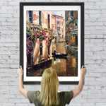 Bootspassagiere auf dem Fluss Venedig Diamond Painting