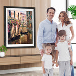 Bootspassagiere auf dem Fluss Venedig Diamond Painting