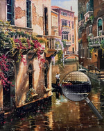 Bootspassagiere auf dem Fluss Venedig Diamond Painting