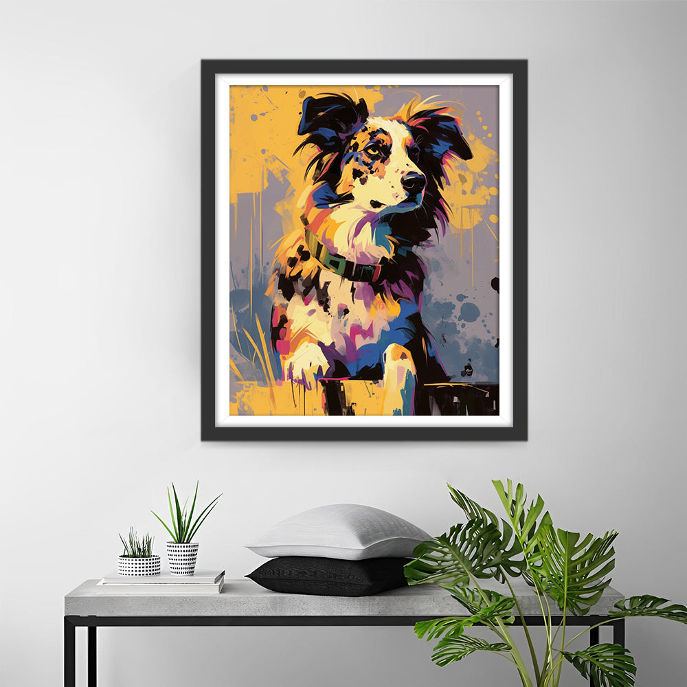 Border Collie Graffiti Diamond Painting