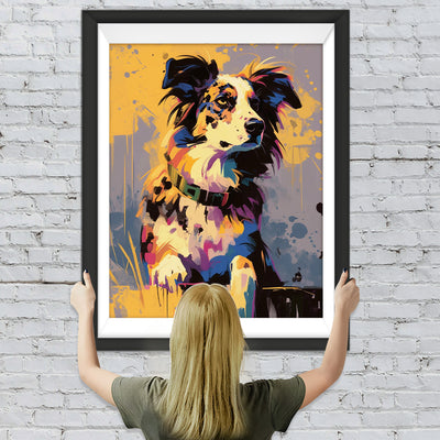 Border Collie Graffiti Diamond Painting