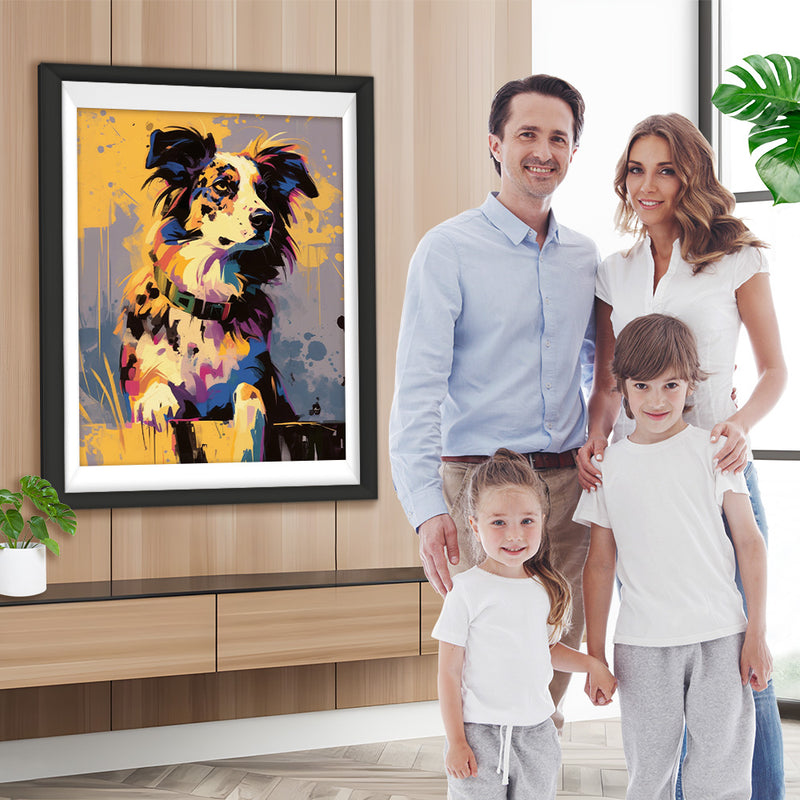 Border Collie Graffiti Diamond Painting