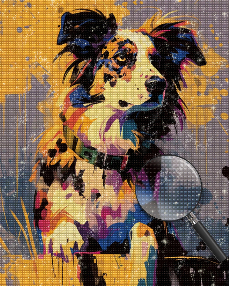 Border Collie Graffiti Diamond Painting