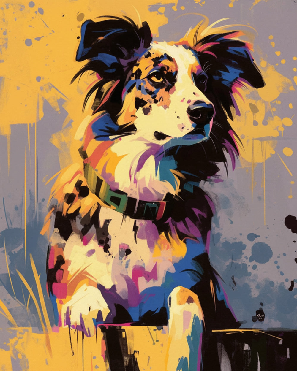 Border Collie Graffiti Diamond Painting