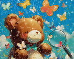 Braunbär und bunte Schmetterlinge Diamond Painting