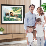 Braune Pferde am Fluss Diamond Painting