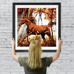 Braunes Pferd im Wald Diamond Painting