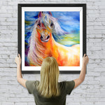 Braunes Pferd mit weißer Mähne Diamond Painting