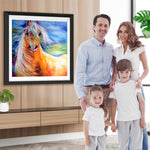 Braunes Pferd mit weißer Mähne Diamond Painting