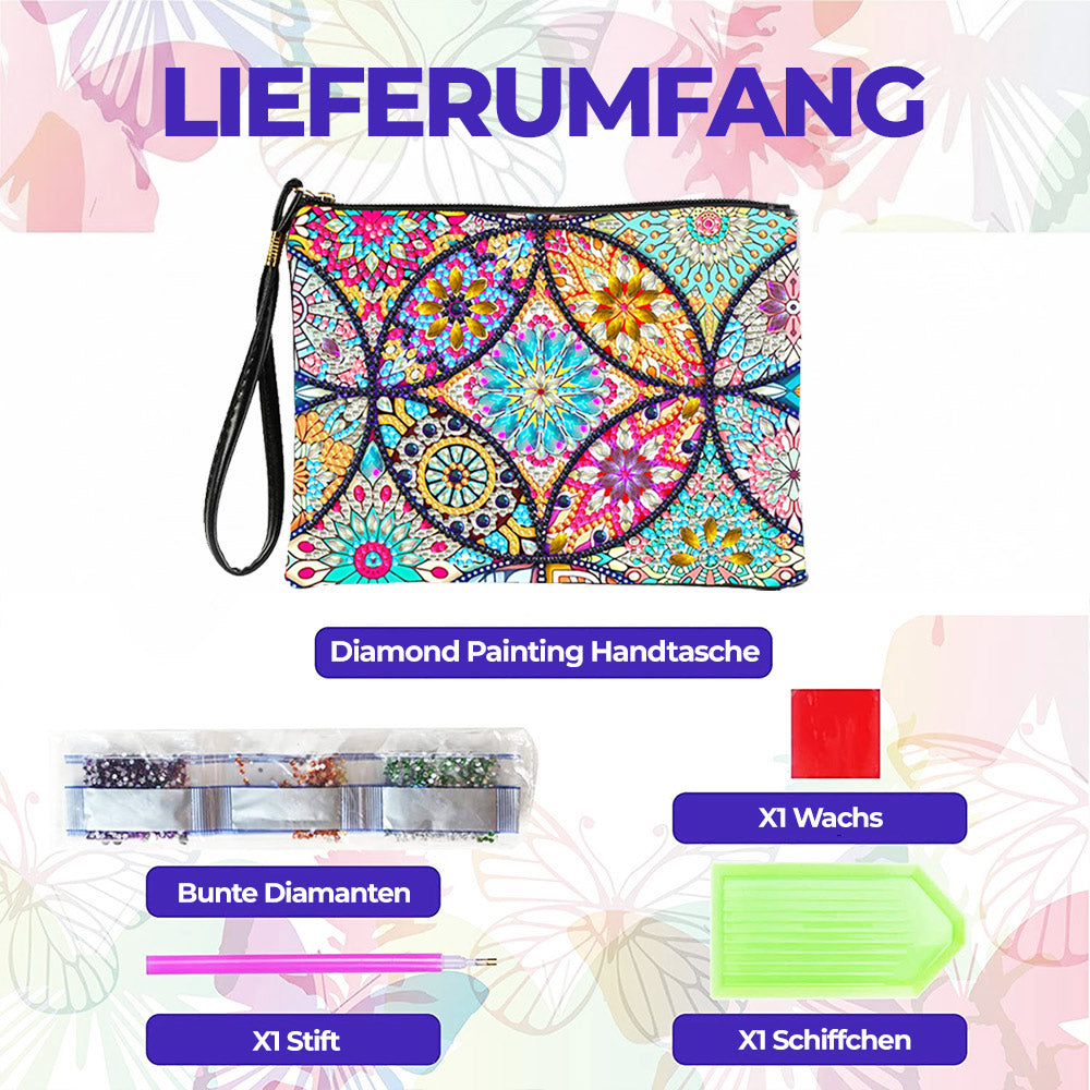 Brillante Blume Mandala Diamond Painting Handgelenktasche