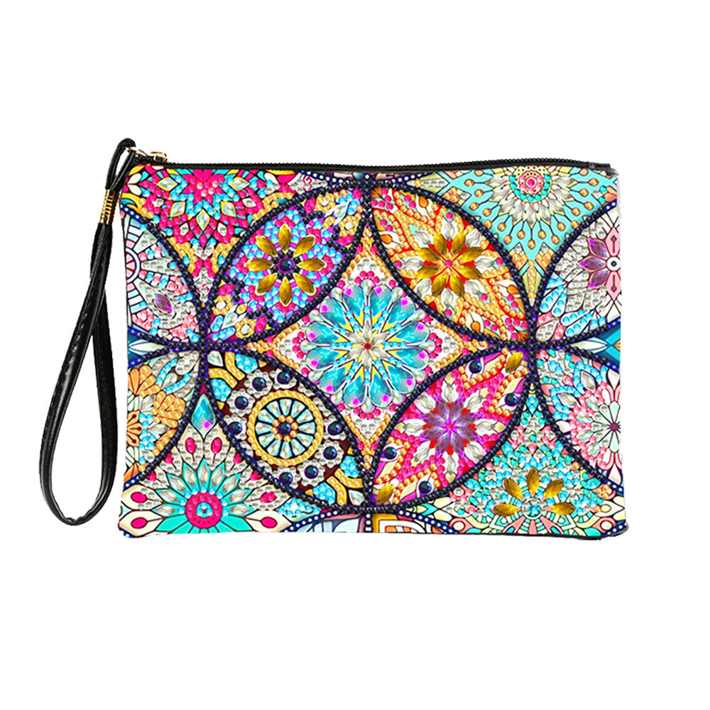 Brillante Blume Mandala Diamond Painting Handgelenktasche