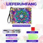 Brillantes Lotus Mandala Diamond Painting Handgelenktasche