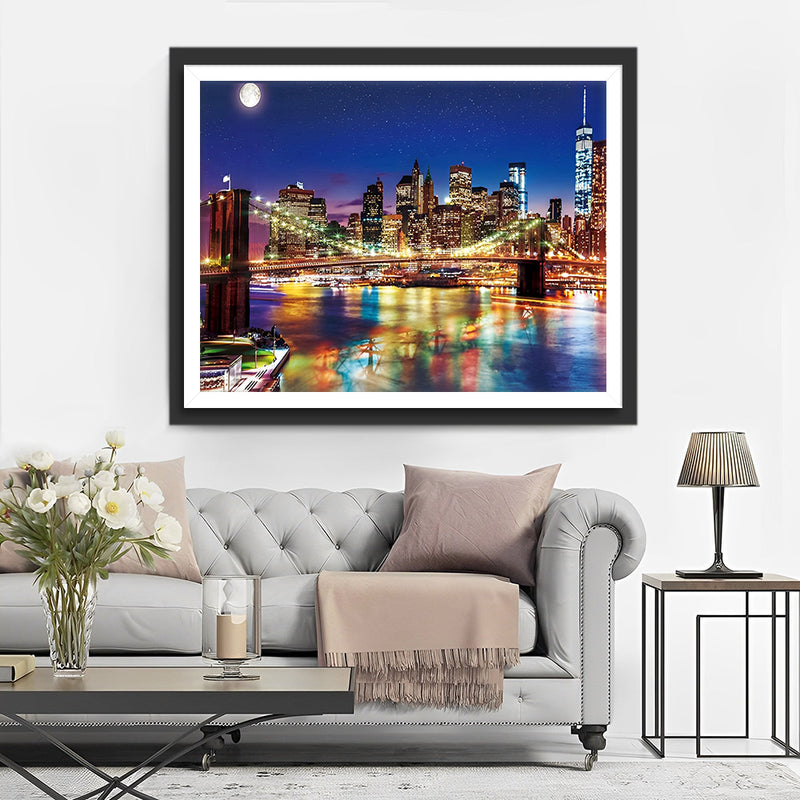 Brooklyn Bridge bei Nacht Diamond Painting