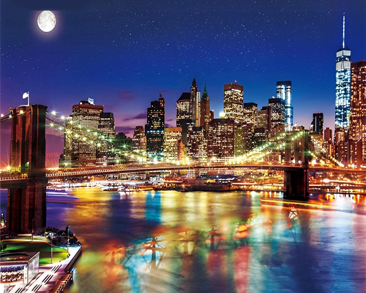 Brooklyn Bridge bei Nacht Diamond Painting
