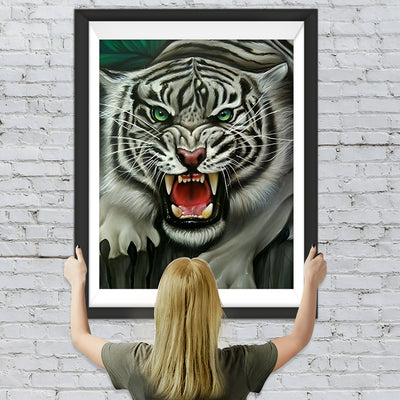 Brüllender weißer Tiger Diamond Painting